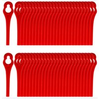 Promotion 100 Stück Ersatz-Kunststoffklingen für Rasentrimmer, Rasenmähermesser, kabellose Freischneiderklingen, Ersatzschneidklingen für Gartenrasen von CCYKXA