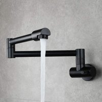 Pull-Down-Küchenmischer Wandmontierter Wasserhahn, Küchenspülenmischer Multifunktionsauslauf Kaltwasserhahn 360 drehbare Küchenarmaturen-Schwarz Pull-Down-Küchenmischer Wandmontierter Wasserhahn, Küchenspülenmischer Multifunktionsauslauf Kaltwasserhahn 360 drehbare Küchenarmaturen-Schwarz von CCYKXA