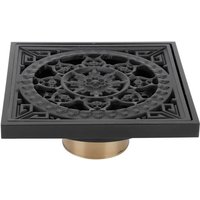 Quadratischer Duschbodenablauf, schwarzer Kupfer-Europäischer Retro-Duschablauf mit hoher Dichte und abnehmbarer Abdeckung für Familienhotelküchen von CCYKXA