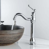 Retro-Waschtischarmatur, 360° drehbar, Einhebel-Badmischer, hoher Auslauf, Kalt- und Warmwasser erhältlich, Chrom - Ccykxa Retro-Waschtischarmatur, 360° drehbar, Einhebel-Badmischer, hoher Auslauf, Kalt- und Warmwasser erhältlich, Chrom - Ccykxa von CCYKXA