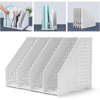 Robuster, faltbarer Zeitschriftenständer aus Kunststoff für Büro und Zuhause – platzsparender Stand-Aktenschrank mit 4 Fächern in stilvollem Design Robuster, faltbarer Zeitschriftenständer aus Kunststoff für Büro und Zuhause – platzsparender Stand-Aktenschrank mit 4 Fächern in stilvollem Design von CCYKXA