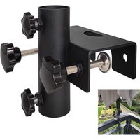 Robuster Sonnenschirmhalter für Balkon, Gartenzaun, Terrasse, Klemmbereich (20 mm – 63 mm), Schirmdurchmesser (23 mm – 38 mm) (schwarz) - Ccykxa von CCYKXA