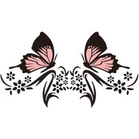 Schwarz + Rosa) 2 Stück Auto-Motorhauben-Streifen-Aufkleber, Schmetterlings-Blumen-Muster, Grafiken, wasserdicht, Karosserie-Aufkleber für Autos, von CCYKXA