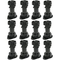 Ccykxa - Set mit 12 verstellbaren Möbelfüßen, Schrankfüßen aus Kunststoff mit Clipbefestigung, Sockelhöhe 120 bis 150 mm Ccykxa - Set mit 12 verstellbaren Möbelfüßen, Schrankfüßen aus Kunststoff mit Clipbefestigung, Sockelhöhe 120 bis 150 mm von CCYKXA