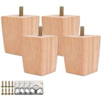 Set mit 4 Beinen – 5 cm Holzbettmöbel-Ersatzbeine mit Montageplatten und Schrauben - Ccykxa von CCYKXA