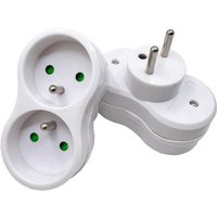 Steckdosenleiste 2 Steckdosen für Fassade – 2x16A – Weiß [Energieklasse a] - Ccykxa von CCYKXA