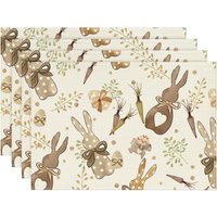 Tischsets mit Ostereiern, Kaninchen und Karotten, waschbar, 30,5 x 45,7 cm, für Frühlingsbankette, Küchenparty-Dekoration, 4 Stück - Ccykxa Tischsets mit Ostereiern, Kaninchen und Karotten, waschbar, 30,5 x 45,7 cm, für Frühlingsbankette, Küchenparty-Dekoration, 4 Stück - Ccykxa von CCYKXA
