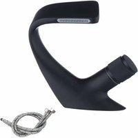 Waschtischarmatur, mattschwarzer Waschbecken-Wasserhahn, moderner Wasserfall-Badezimmer-Wasserhahn, Einloch-Waschtisch-Wasserhahn - Ccykxa Waschtischarmatur, mattschwarzer Waschbecken-Wasserhahn, moderner Wasserfall-Badezimmer-Wasserhahn, Einloch-Waschtisch-Wasserhahn - Ccykxa von CCYKXA