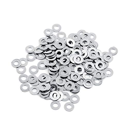 100 Stücke Flach Unterlegscheiben, 304 Edelstahl Metrische Unterlegscheiben Dichtung Ring Schrauben Sortiment Set Reparatursatz Werkzeug M3 M4 M5 M6 M8 M10(M3*7 * 0.5) von CCYLEZ