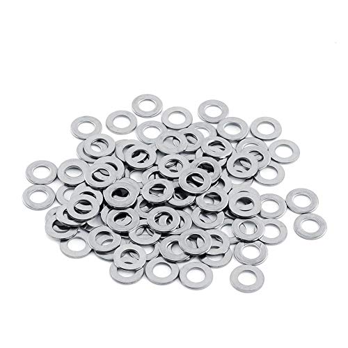 100 Stücke Flach Unterlegscheiben, 304 Edelstahl Metrische Unterlegscheiben Dichtung Ring Schrauben Sortiment Set Reparatursatz Werkzeug M3 M4 M5 M6 M8 M10(M8*16 * 1.6) von CCYLEZ