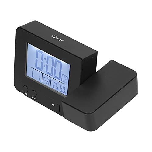 180° Rotations-Projektionswecker, Wecker USB-betrieben, Unterstützung Celsius/Fahrenheit, 7 Sprachen verfügbar(Schwarz) von CCYLEZ