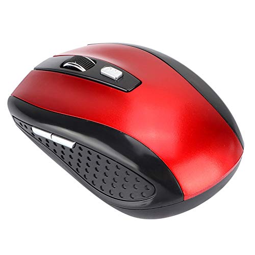 2,4G Funkmaus, 800-1600 DPI Einstellung Ergonomische Optische Positionierungsmäuse mit USB Empfänger, 6 Tasten, Kabellose Computer Gaming Maus für PC/Tablet/Laptop(rot) von CCYLEZ