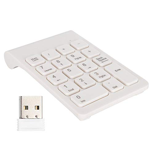 2.4G Wireless Ziffernblock, tragbare Tastatur mit 18 Tasten, Bluetooth Nummernblock, allgemeiner Ziffernblock für Laptop, Desktop usw.(Weiß) von CCYLEZ