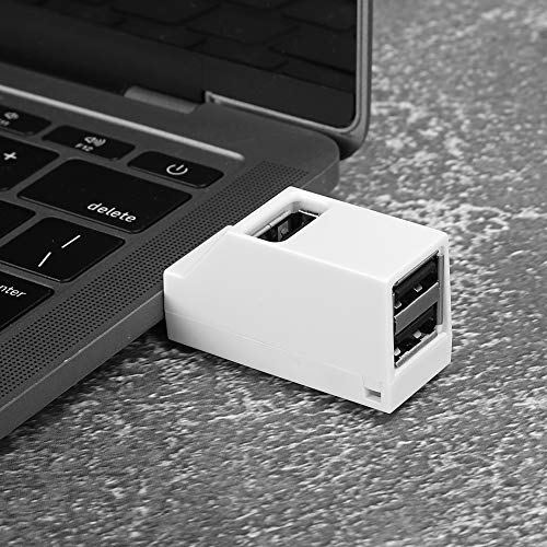 3-in-1 USB-2.0-Splitter-Hub, Anti-Blumen-gefrostete Textur, USB 2.0-Hub-Splitter, Mini-Direktstecker-Extender, Computerzubehör (Weiß 2.0) von CCYLEZ