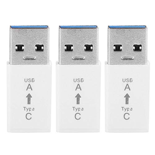 3er USB auf USB C Adapter, Einseitiger USB3.0 Adapter USB 3.0 Stecker auf Typ C Buchse Adapter Verbinder, USB Typ C Adapter Datenübertragung Adapter(White) von CCYLEZ