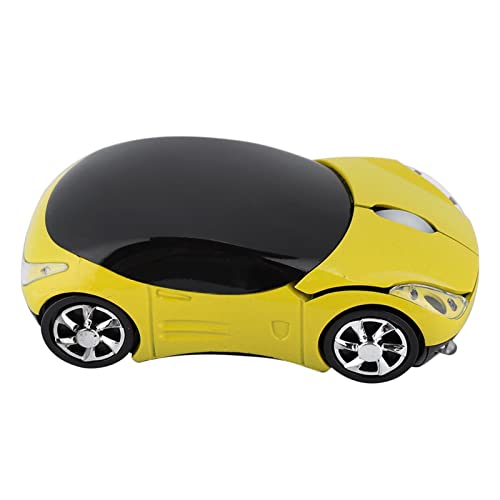 CCYLEZ 2,4G Wireless Mouse,1600DPI Computermaus mit USB Empfänger,Car Shape Portable Gaming Mouse,Optische USB Maus für PC Tablet Game Office(Gelb) von CCYLEZ