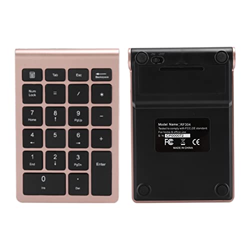 CCYLEZ 2.4G Wireless Numeric Keypads Keyboard with Receiver, 22 Keys Numeric Keypad, Support for Android and OS Systems, Fast Rebound Speed (Rose Gold) von CCYLEZ
