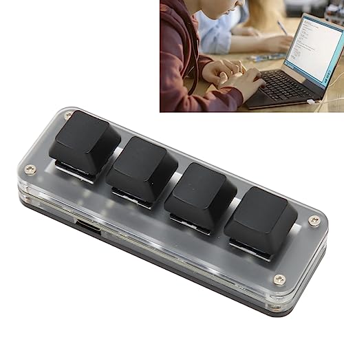 CCYLEZ 4 Tasten Makro Mechanische Tastatur, Tragbare, Einhändig Programmierbare Tasten, Typ C Gaming Tastatur mit Kabel für CCYLEZ 4 Tasten Makro Mechanische Tastatur, Tragbare, Einhändig Programmierbare Tasten, Typ C Gaming Tastatur mit Kabel für von CCYLEZ