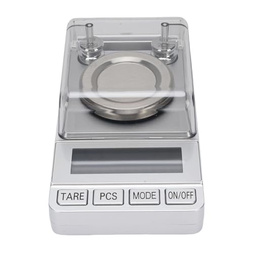 CCYLEZ 50g X 0,001 G Präzisionstaschenskala, Schmuckskala mit LCD -Hintergrundbeleuchtung, 6 Einheiten (G/oz/ct/dwt), Umfasst Tablett und Werkzeuge für Gold, Pulver, Kräuter (Batterien von CCYLEZ