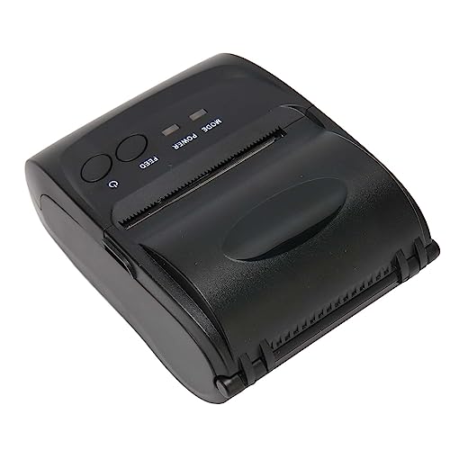 CCYLEZ 58-mm-Thermodrucker, Thermo-Etikettendrucker Desktop, BT4.0-Versandetikettendrucker USB Wiederaufladbar, 90 Mm/s 100 Km 100 Km TPH, für Android (EU-Stecker) von CCYLEZ