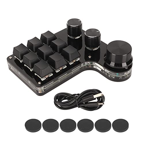 CCYLEZ 9-Tasten-Gaming-Tastatur, Programmierbare Tastatur, Mechanische USB-Tastatur mit RGB-Licht, Einhand-Tastenfeld, Universell, Plug-and-Play von CCYLEZ