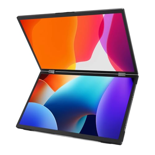 CCYLEZ Dreifache Bildschirmverlängerung für Laptop, 15,6 60 Hz, 300 CD/m², 1080P, FHD IPS, tragbar, stapelbar, faltbar, Doppelbildschirm, Schwarz, mit integriertem 180° verstellbarer Ständer, von CCYLEZ