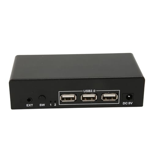 CCYLEZ Dual KVM Switch, 8K 30 Hz 4K 60 Hz, Gemeinsame Nutzung von 2 Monitoren für 2 Computer, 3 USB Anschlüsse (EU-Stecker) von CCYLEZ