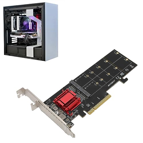 CCYLEZ Dualer M.2 PCIe NVMe Adapter mit PCIe Bifurkation, 2 GB/s Bandbreite, 2xM.2 PCIe SSD, Kompatibel mit M.2 PCIe NVMe 2230/2242/2260/2280/22110 von CCYLEZ