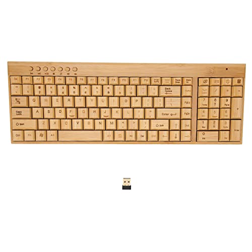 Kabellose Maus-Tastatur aus Bambus, Computer-Steuergeräte aus Holz mit 2,4-GHz-Wireless-Verbindung, Freunde (Klaviatur) von CCYLEZ