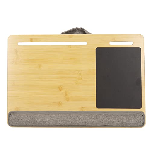 CCYLEZ Laptop-Schreibtisch mit Integriertem Mauspad und Handgelenkauflage, Passend für Bis zu 18,5-Zoll-Laptops, Bambus-Laptop-Schreibtisch mit Kissenkissen Zum Arbeiten, Schreiben, von CCYLEZ