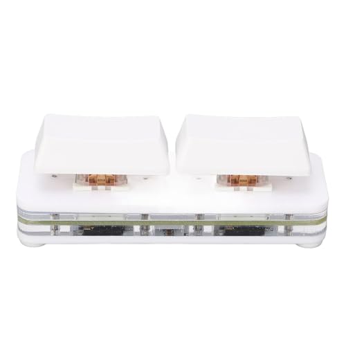 CCYLEZ Programmierbare PC-Tastatur, Roter Schalter, 2 Tasten, Multifunktionale Programmierbare OSU-Tastatur für Medien (White) von CCYLEZ