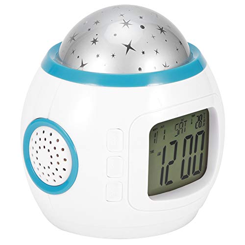 CCYLEZ Star Night Light Projektor, LED Musik Wecker, Multifunktionstemperaturanzeige Wecker Kalender Countdown Timer für Kinder Geschenk Party Schlafzimmer Dekor von CCYLEZ