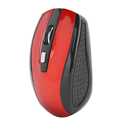 CCYLEZ Tragbare kabellose Maus, 1600 DPI 2,4 G leise Maus, ergonomische optische schnurlose Mäuse, für Laptop, PC, Gaming, Büro, Reisen (rot) von CCYLEZ