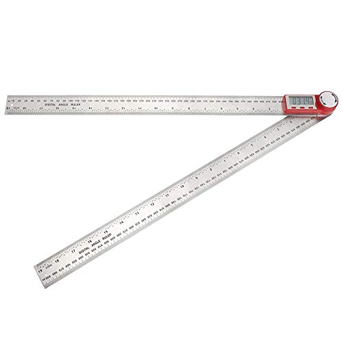 Digital Angle Finder Lineal, 360 ° Winkelmesser-Messwerkzeug aus Edelstahl, 2 in 1 Längenmessmesser für Holzbearbeitung, Tischler, Bauwesen, Heimwerker(0-500 mm) von CCYLEZ