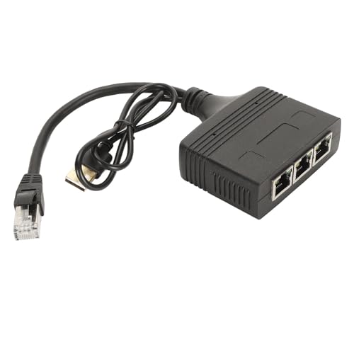 Ethernet-Splitter 1 auf 3, 1000 Mbit/s High Speed, RJ45-Splitter-Adapter 1 auf 3 Ethernet-Kabel, Gleichzeitige Vernetzung von Bis zu 3 Geräten, für Cat5 5e 6 7 8-Kabel von CCYLEZ