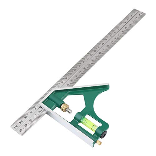 Kombinationswinkel, 300mm Combination Square Winkel Lineal 5/90 Grad Füllstandsmessung, Kombination Vierkantlineal mit Wasserwaage für Messen, Markieren, Auslegen usw. von CCYLEZ