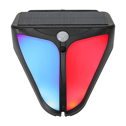 Solar-Warnlicht, IP65 wasserdichte 129 DB LED-Solar-Blitzlampe mit 4 Warnmodi mit Alarmton für Obstgarten-Geländer, Breite Anwendung von CCYLEZ