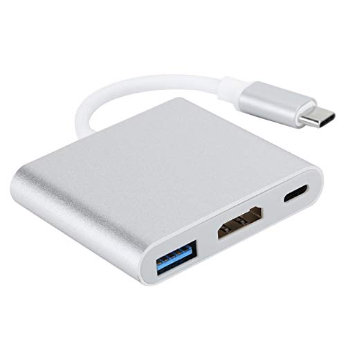 USB C Hub, 3-in-1 Dockingstation aus Aluminiumlegierung Typ C, USB3.1 + HDMI + USB3.0, 4K USB 3.0-Adapter HDMI Kabel für Notebooks, Mobiltelefone, Tablets USB C Hub, 3-in-1 Dockingstation aus Aluminiumlegierung Typ C, USB3.1 + HDMI + USB3.0, 4K USB 3.0-Adapter HDMI Kabel für Notebooks, Mobiltelefone, Tablets von CCYLEZ