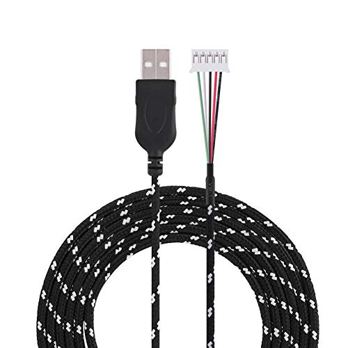 USB-Mauskabel, 2M-Draht-Mausleitungsersatz, USB-Anschluss, 5-poliger Anschluss für Steelseries-Mauskabel(Weiß) von CCYLEZ