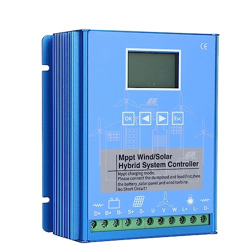 CCYLEZ Wind Solar Hybrid Laderegler, MPPT, 24V 48V, LCD Energie Laderegler, 1000W Wind 1000W PV Solar, für Windkraftanlagen, Sonnenkollektoren, Wind Solar Ergänzungssystem von CCYLEZ