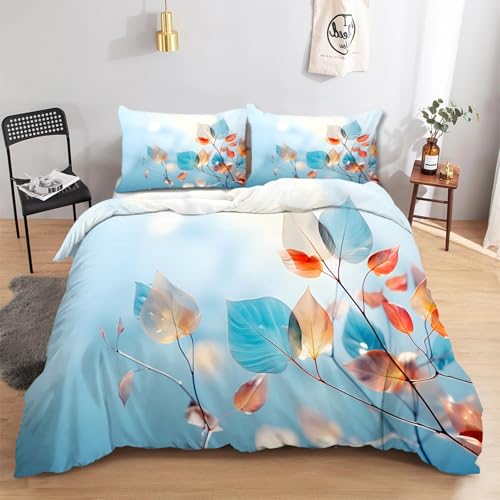 CCZM Bettwäsche 155x220 Aquarellblätter Bettwäsche-Sets 3 Teilig - Bettbezug 155x220 Minimalismus und 2 Kissenbezug 80x80, Weich Mikrofaser Bettbezüge Set Ästhetisch mit Reißverschluss H-150 CCZM Bettwäsche 155x220 Aquarellblätter Bettwäsche-Sets 3 Teilig - Bettbezug 155x220 Minimalismus und 2 Kissenbezug 80x80, Weich Mikrofaser Bettbezüge Set Ästhetisch mit Reißverschluss H-150 von CCZM