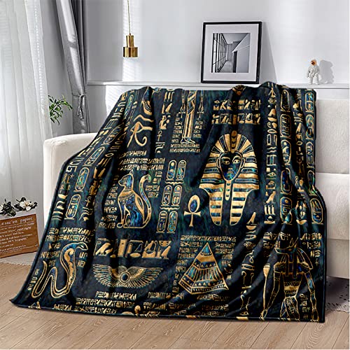 Kuscheldecke Flauschig Blaues Altes äGypten Decke Extra Weich Warm Wohndecke Flanell Fleecedecke Falten Beständig Anti-verfärben als Sofadecke Bettüberwurf - 180 x 220 cm von CCZM