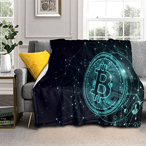 Kuscheldecke Flauschig Schwarze Bitcoins Decke Wohndecke Fleecedecke Extra Weich Warm Mikrofaser Decke für Sofadecke Couchdecke Flauschige Bettüberwurf Tagesdecke - 140 x 200 cm von CCZM