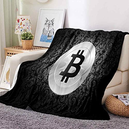 Kuscheldecke Flauschig Schwarze Bitcoins Decke Wohndecke Fleecedecke Extra Weich Warm Mikrofaser Decke für Sofadecke Couchdecke Flauschige Bettüberwurf Tagesdecke - 140 x 200 cm von CCZM