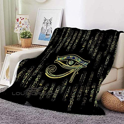 Kuscheldecke Flauschig Schwarzes äGyptisches Muster Decke Wohndecke Fleecedecke Extra Weich Warm Mikrofaser Decke für Sofadecke Couchdecke Flauschige Bettüberwurf Tagesdecke - 140 x 200 cm von CCZM