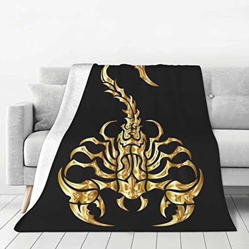 Tagesdecke Gelber Skorpion Fleecedecke für Couch Weich und Warm Mikrofaser Anti-verfärben Wohndecke Flauschig 160 x 200 cm als Sofadecke Couchdecke von CCZM