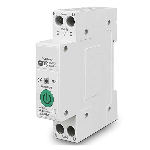 63A 1P+N WIFI Smart Switch Energiezähler Kwh Metering Überwachung Timer Relais MCB TUYA Smartlife Spannung Strom Schutz(TOB9-VAP VA protect,40A) von CCZRD