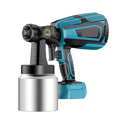 CCZRD 1000 Ml Elektrische Kabellose Spritzpistole, Farbspritzgerät For Automöbel, Stahlbeschichtung, Airbrush, 5 Düsen, Kompatibel Mit Batterie(Gun and Mental Pot) von CCZRD