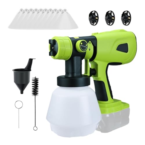 CCZRD 1000 Ml Kabellose Elektrische Spritzpistole, Farbspritzgerät For Automöbel, Stahlbeschichtung, Airbrush For 18-V-Batterie (keine Batterie) von CCZRD