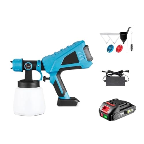 CCZRD 1000ML Bürstenlose Elektrische Spritzpistole HVLP Akku-Farbspritzgerät Auto Möbel Stahl Beschichtung Airbrush For 18V Batterie(1pcs 128vf Battery) von CCZRD